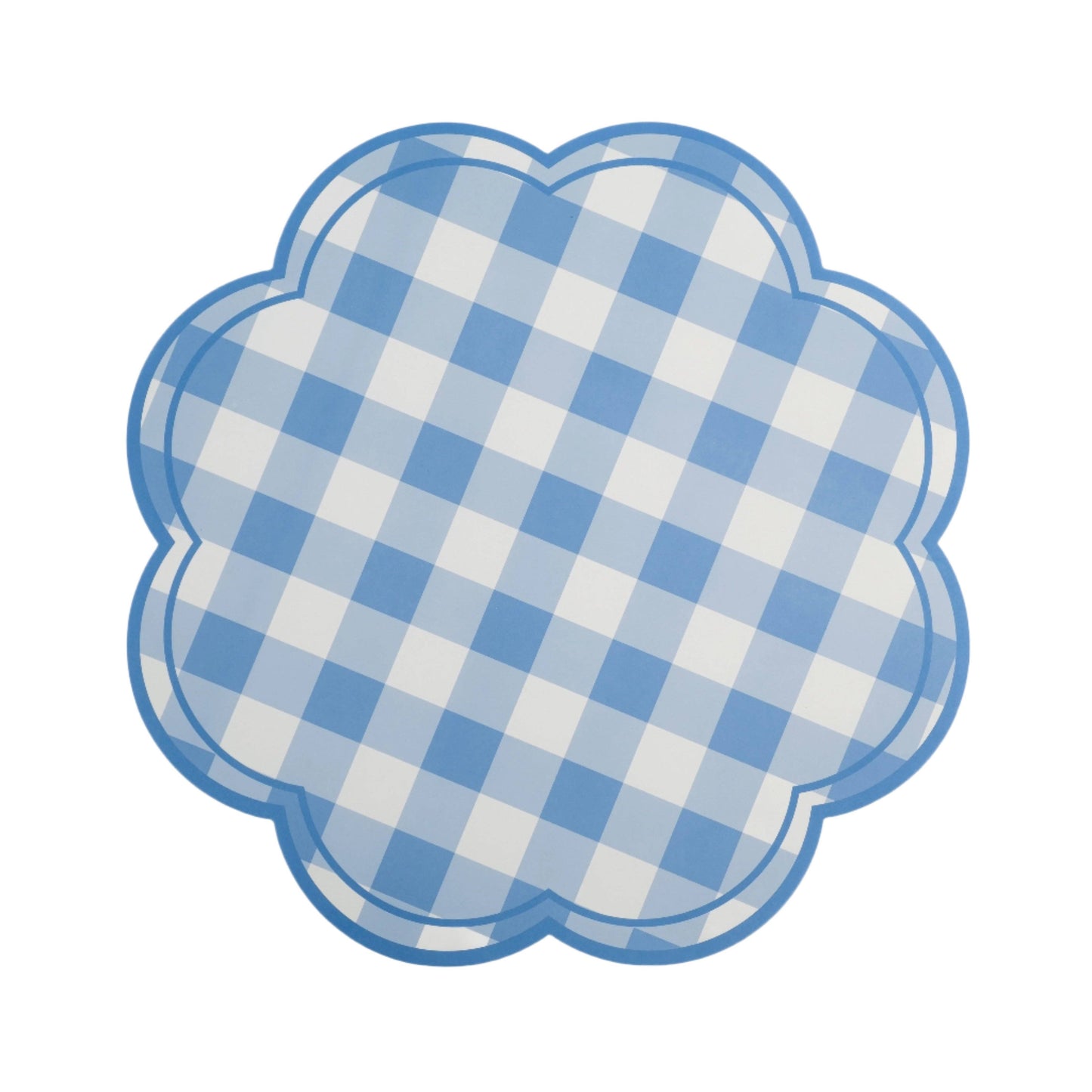 Blue Gingham Soft Scallop Placemat