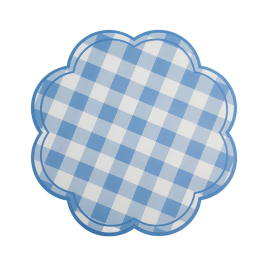 Blue Gingham Soft Scallop Placemat
