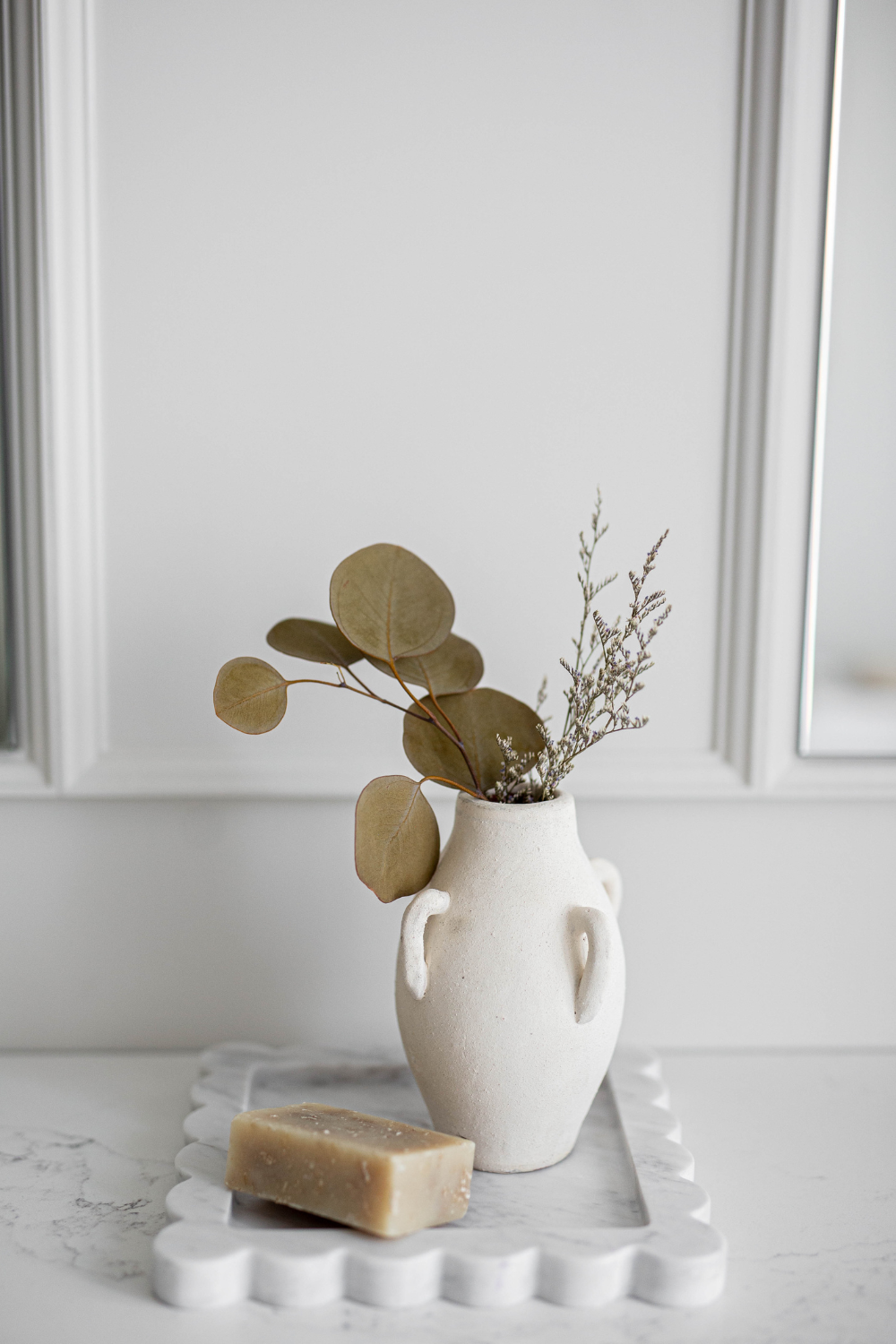 White Marble Scalloped Tray