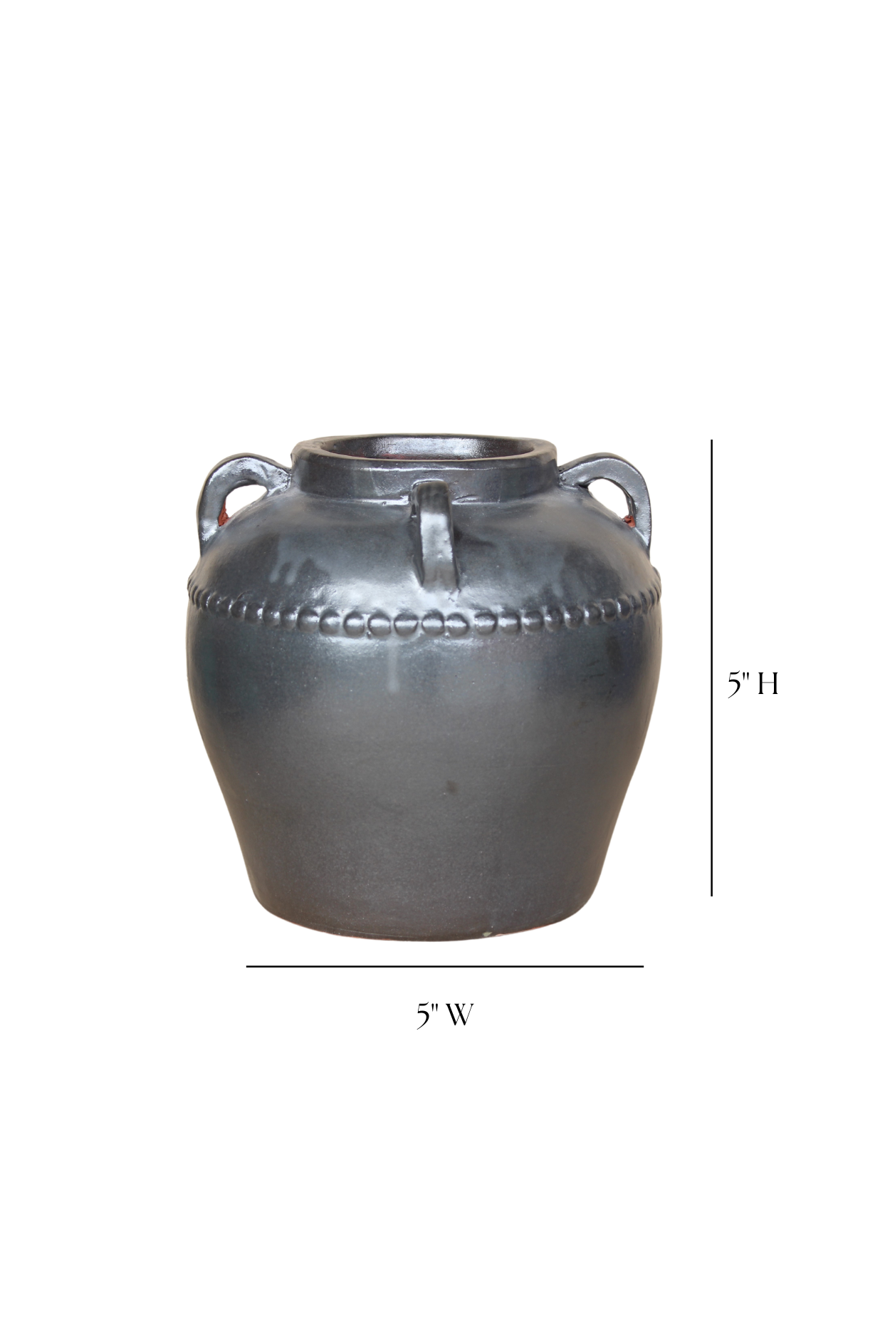 Dumont Grey Glazed Vase With Handles Small