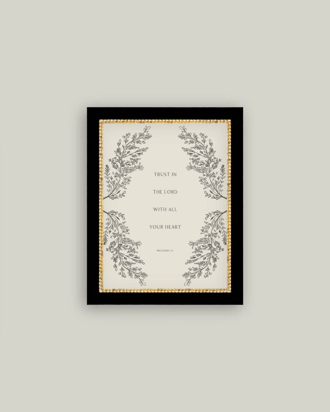 Trust in the Lord Framed Antique Art: 7x9