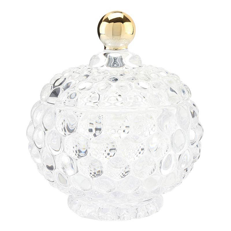White Glass Jar: Glass / 4 Dia x 4.5 H