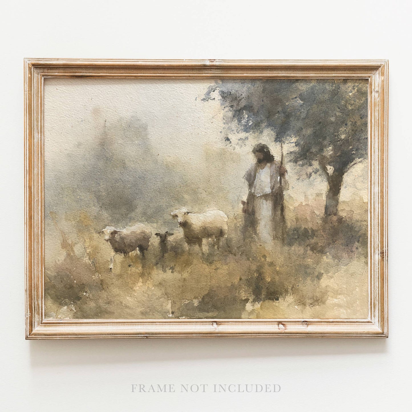 Good Shepherd Jesus Wall Art Print Canvas Christian: 5x7 Heirloom Print (Unframed)