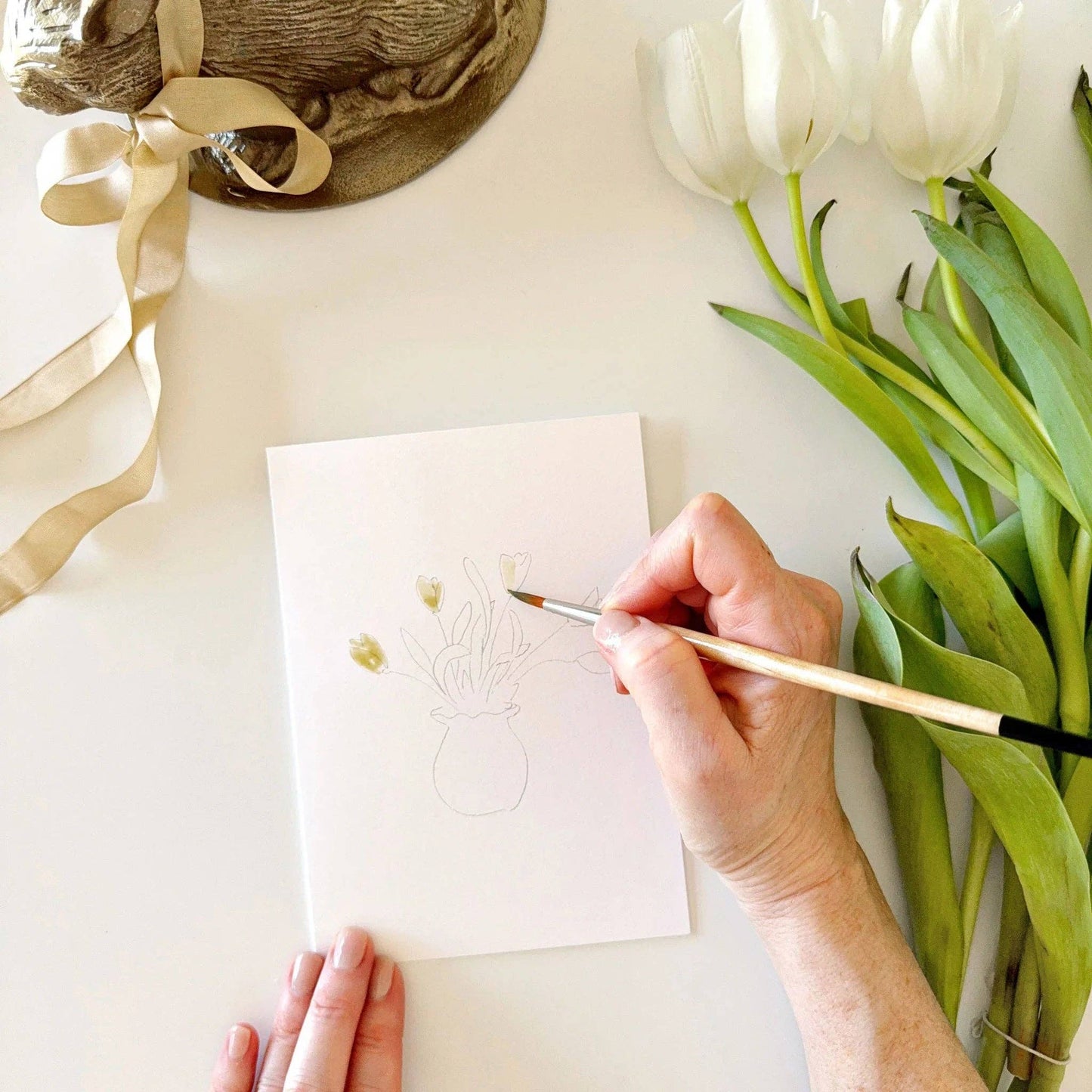 Easter paintable watercolor notecard set