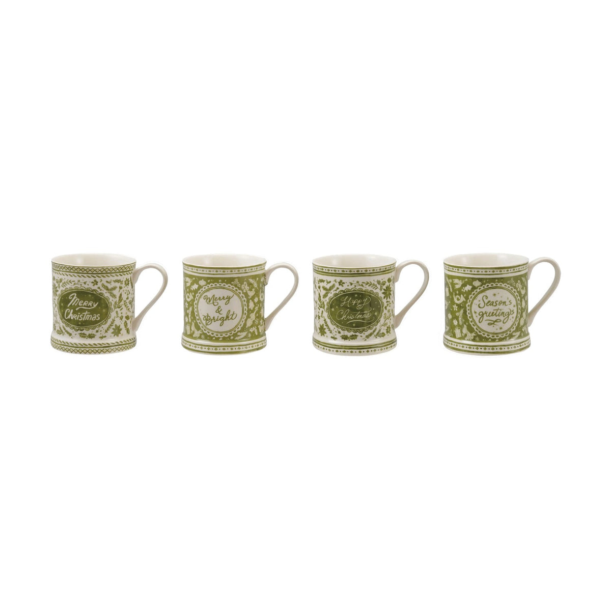 Stoneware Mug with Holiday Design & Saying, 4 Styles ©