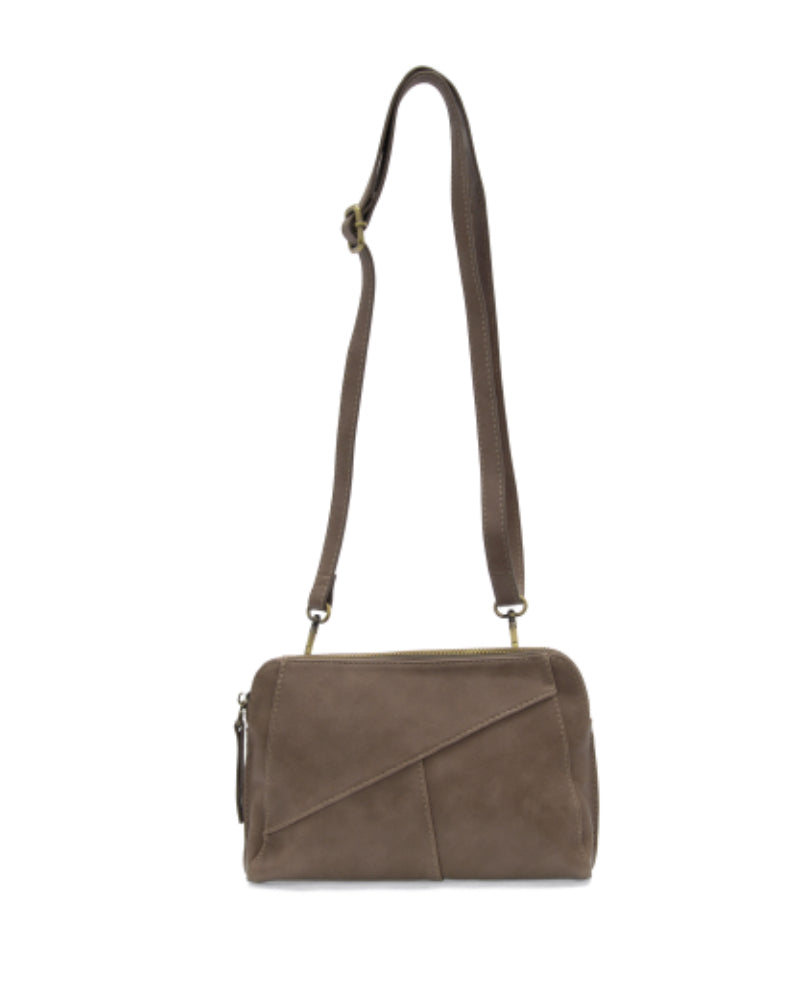 Taupe Gigi Crossbody with Woven Wristlet Strap