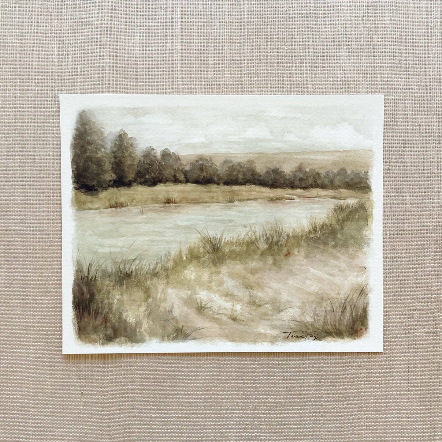 Beside Still Waters - Watercolor Giclée Paper Print: 5 x 7"