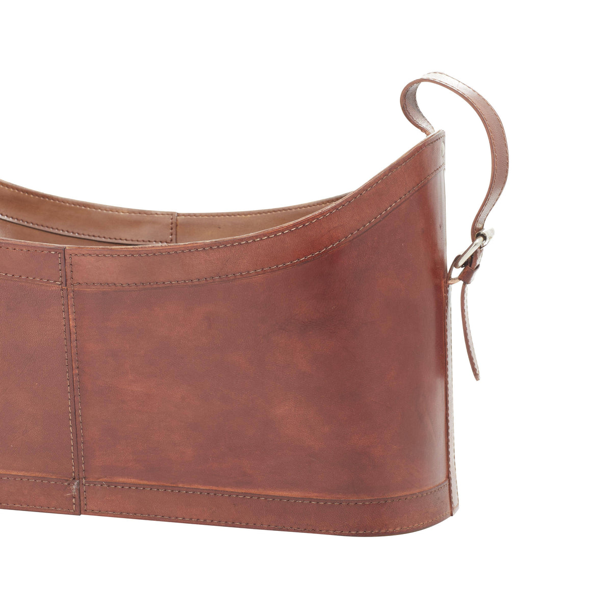 Rustic Brown Leather Magazine Holder