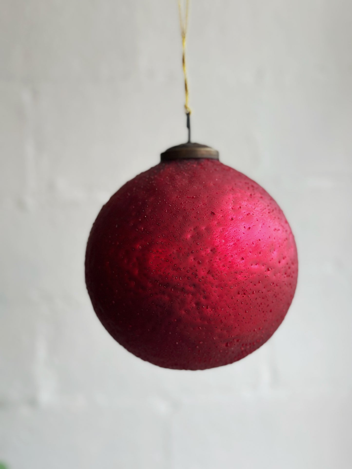 Large Glass Ball Sanded Red
