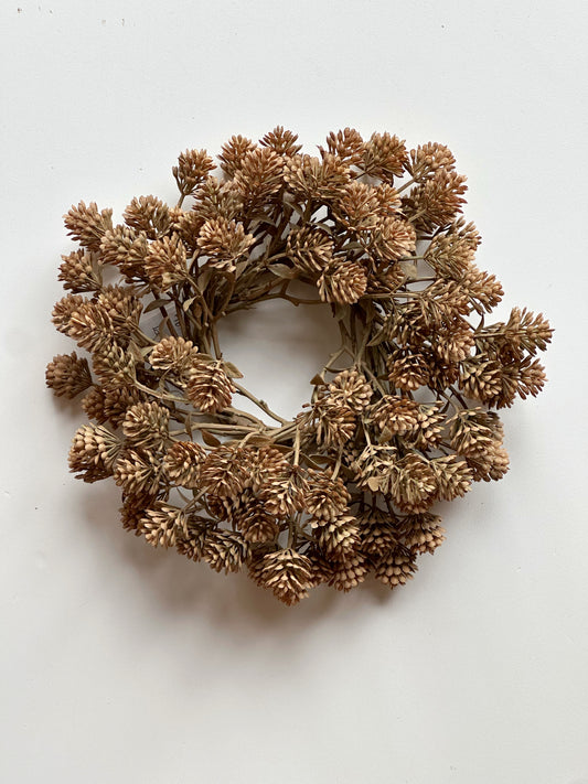 Russet Cone Candle Ring Wreath