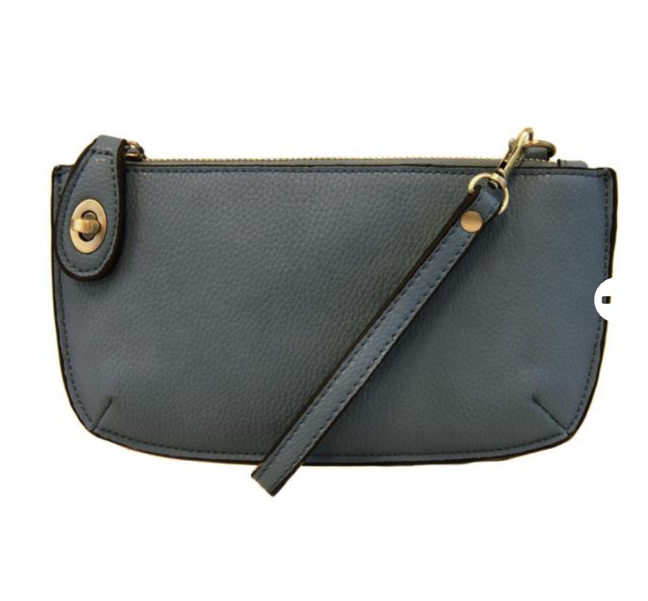 Dark Chambray Mini Crossbody Wristlet Clutch