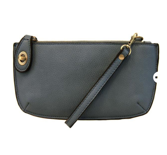 Dark Chambray Mini Crossbody Wristlet Clutch