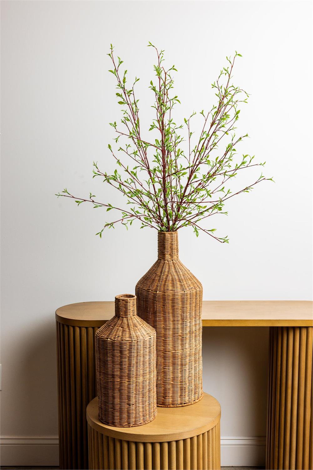 Tall Woven Rattan Open Bottom Vase
