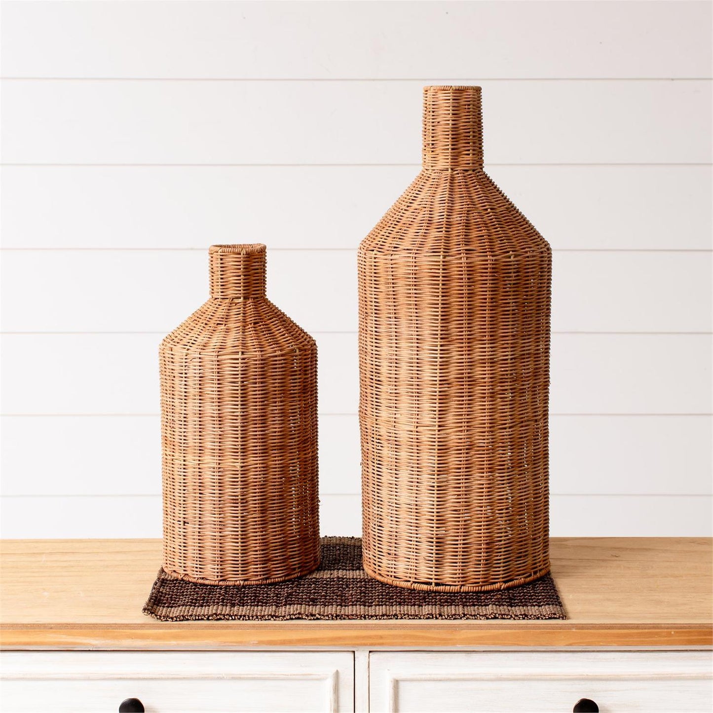 Tall Woven Rattan Open Bottom Vase