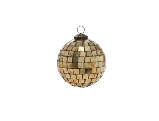 ANTIQUED DISCO BALL ORNAMENT