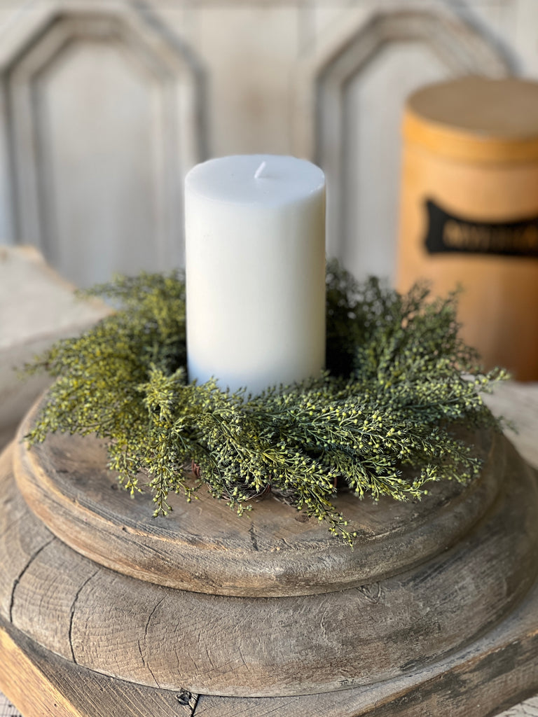 Whickham Wheat Candle Ring-Moss