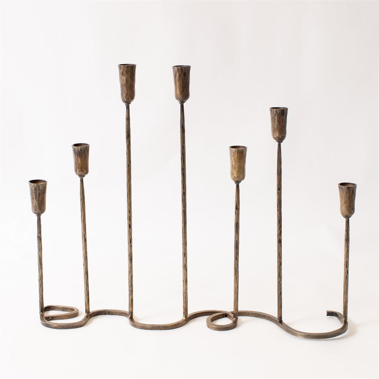 BRASS IRON TAPER CANDLE HOLDER CENTERPIECE