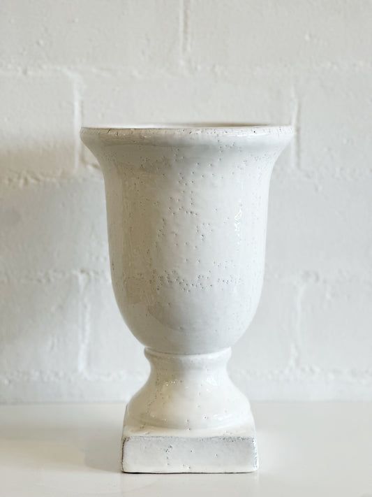 White Pedestal Vase