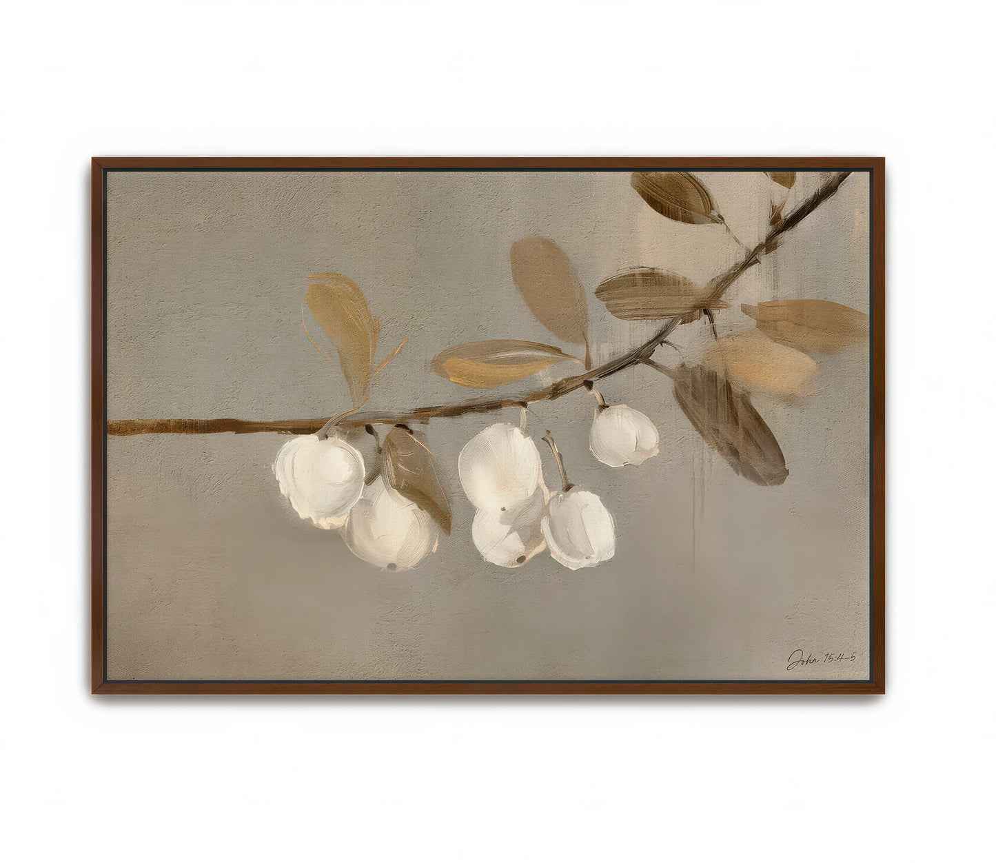 Abide in Me Bloom -Walnut Framed 20x26 Canvas