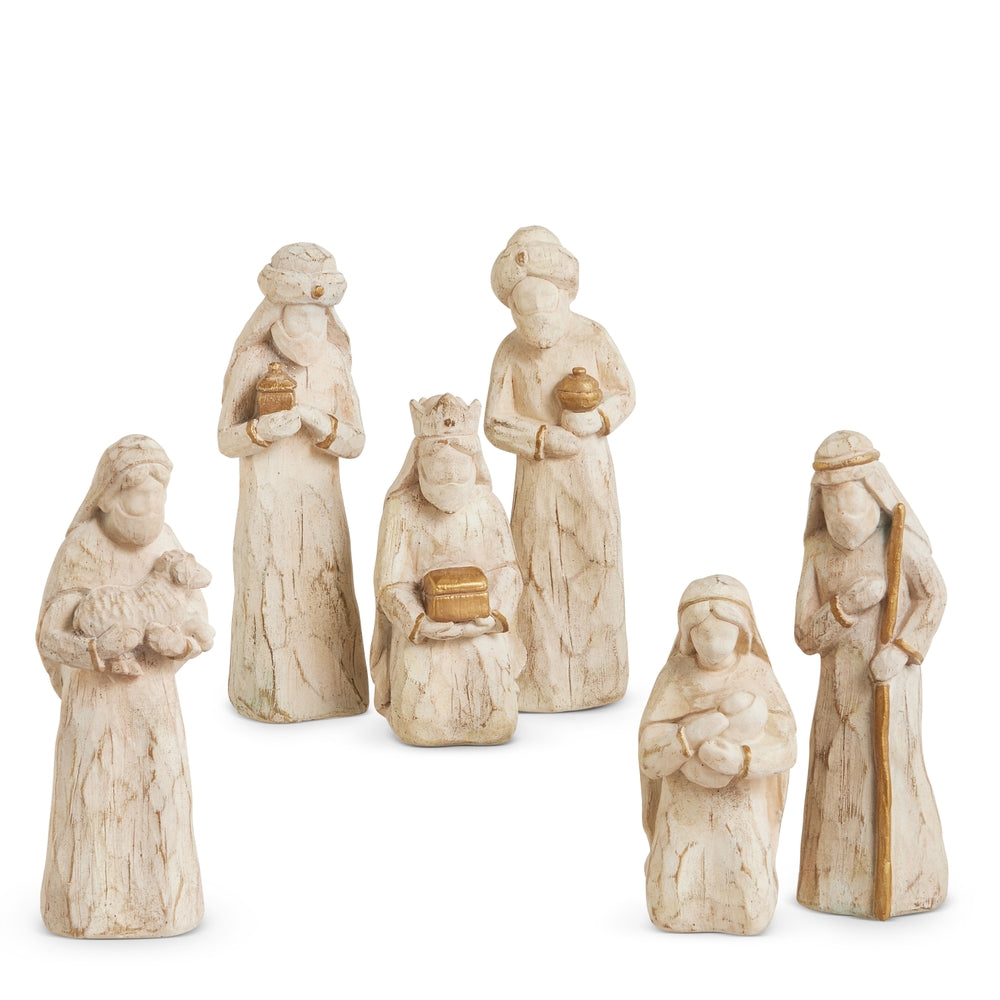 White Carved Nativity