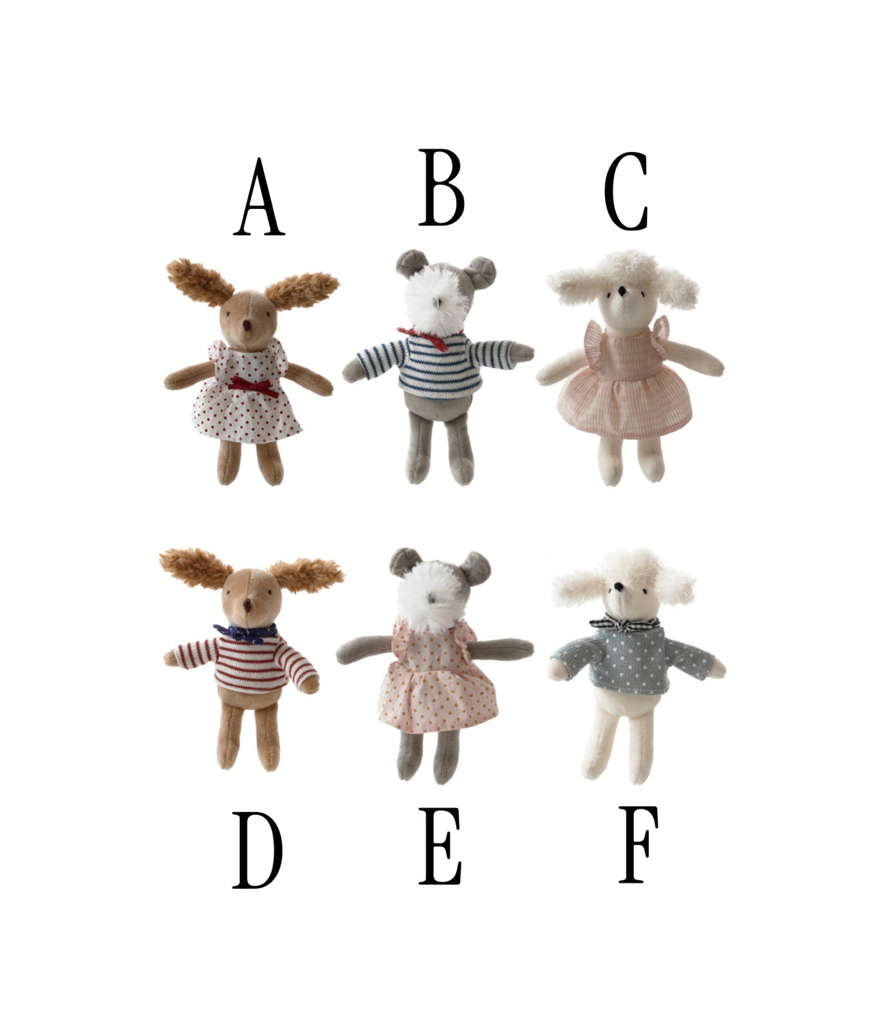 Plush Dog in Clothes, 6 Styles