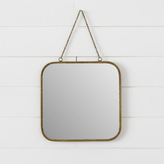 Brass Framed Mirror with Chain