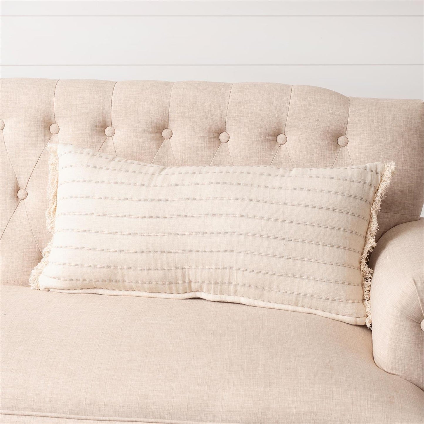 Double Weave Striped Lumbar Pillow