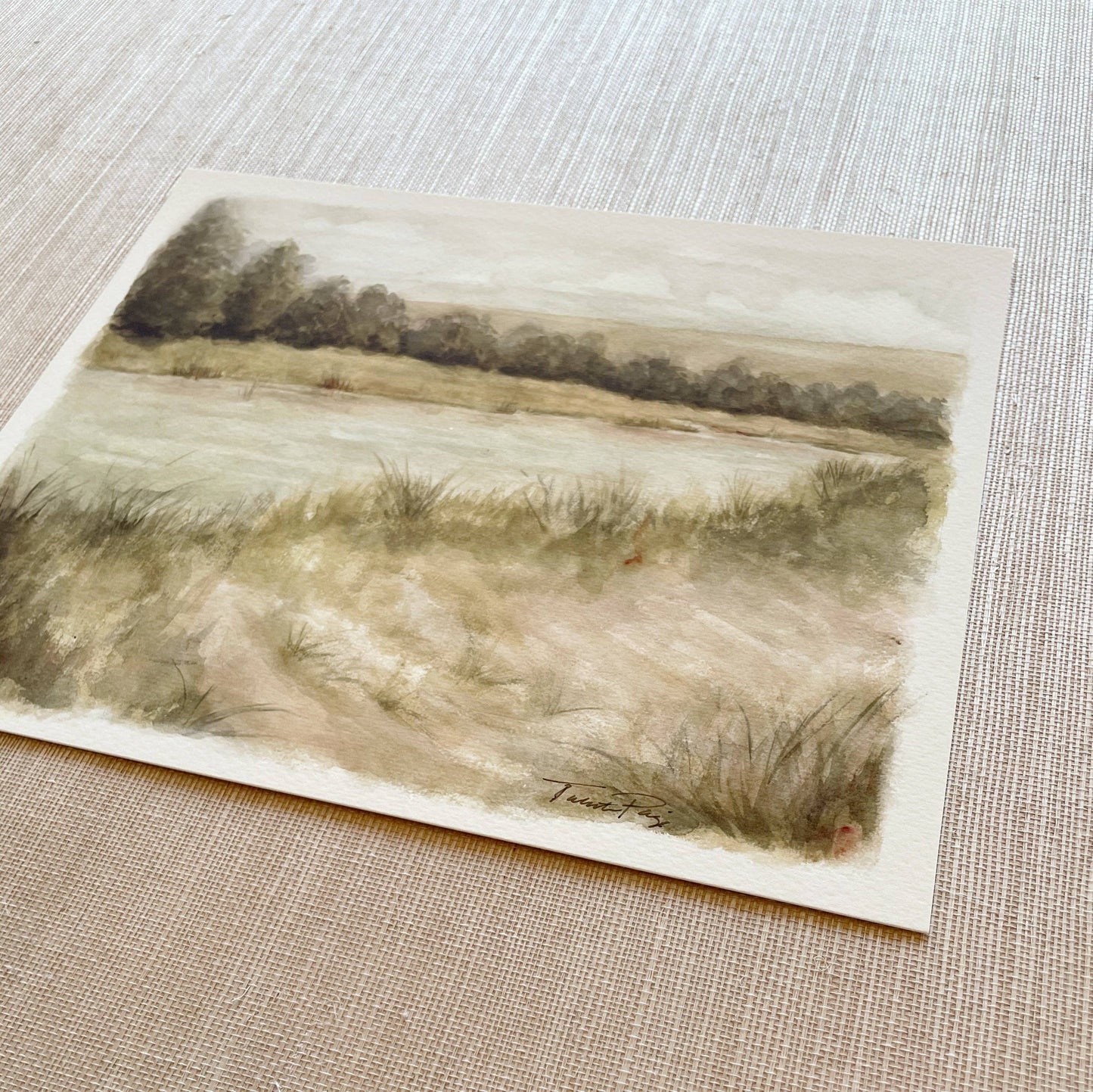 Beside Still Waters - Watercolor Giclée Paper Print: 8 x 10"