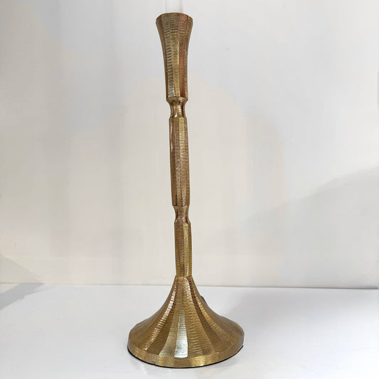 Gold Textur 14" Candle Holder