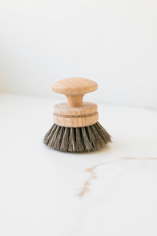 Vintage Wooden Dishwashing Brush: Horsehair