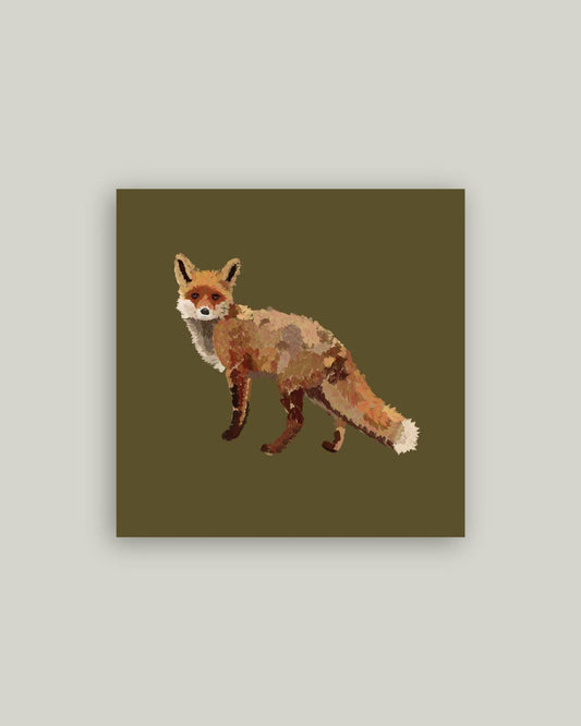 Fox Closeup Antique Artist Board 11X11