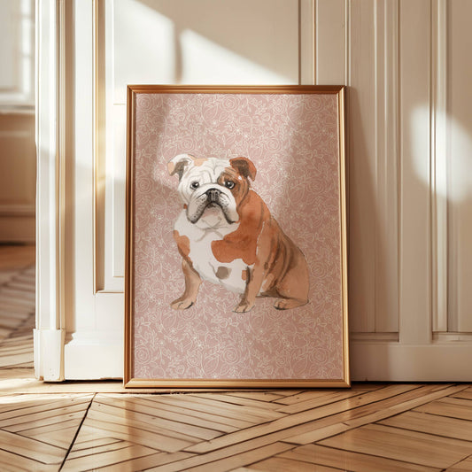 English Bulldog Wall Art: 5" x 7" (vertical)