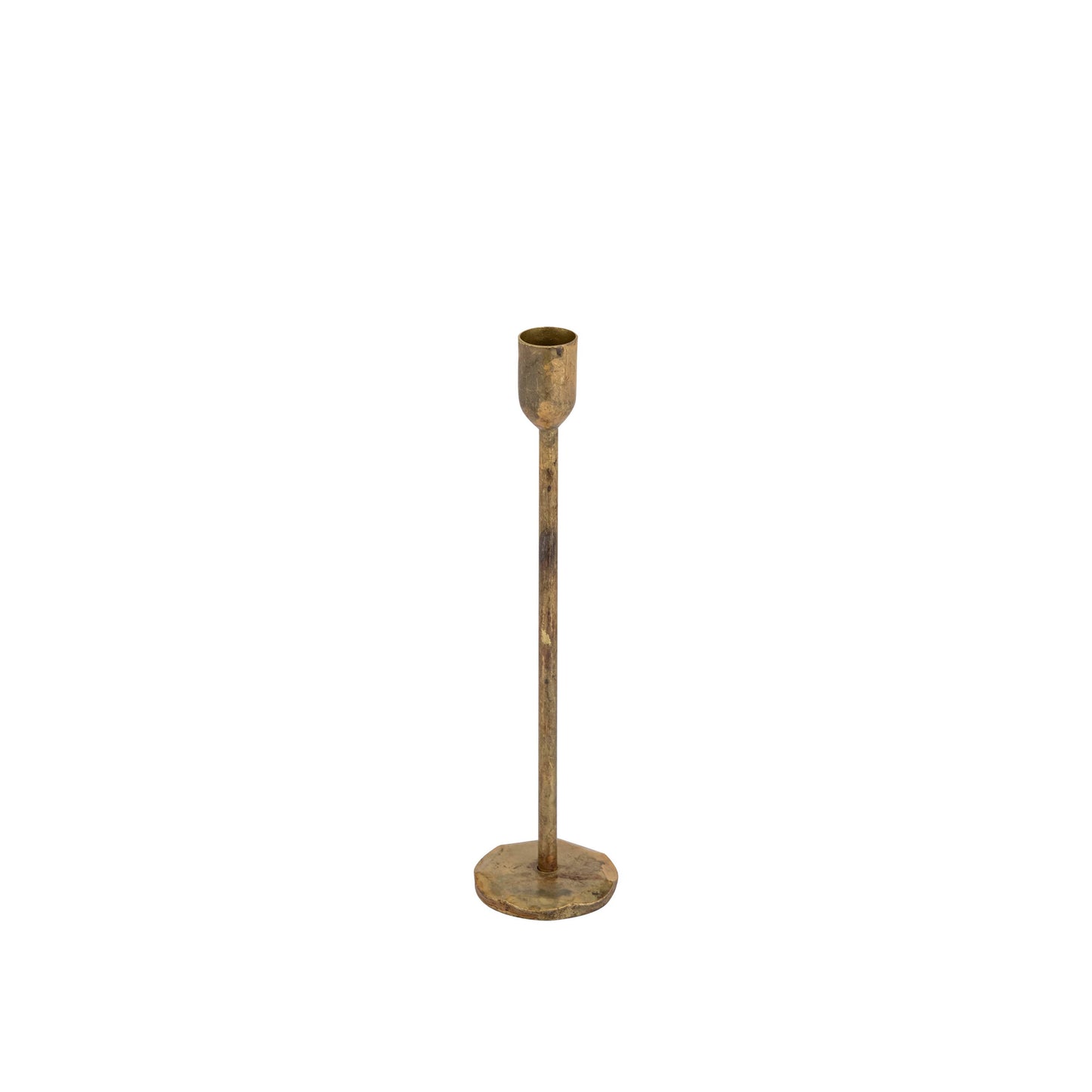 Short Candle Holder Old Brass