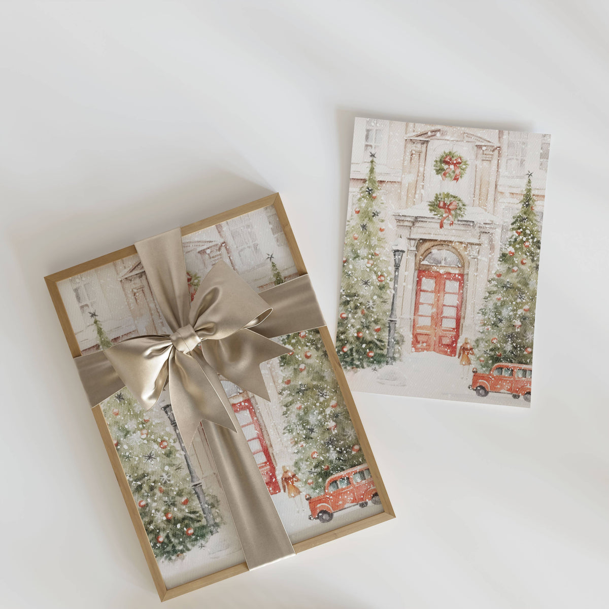 Snowy Doors Art Print: 5" x 7"