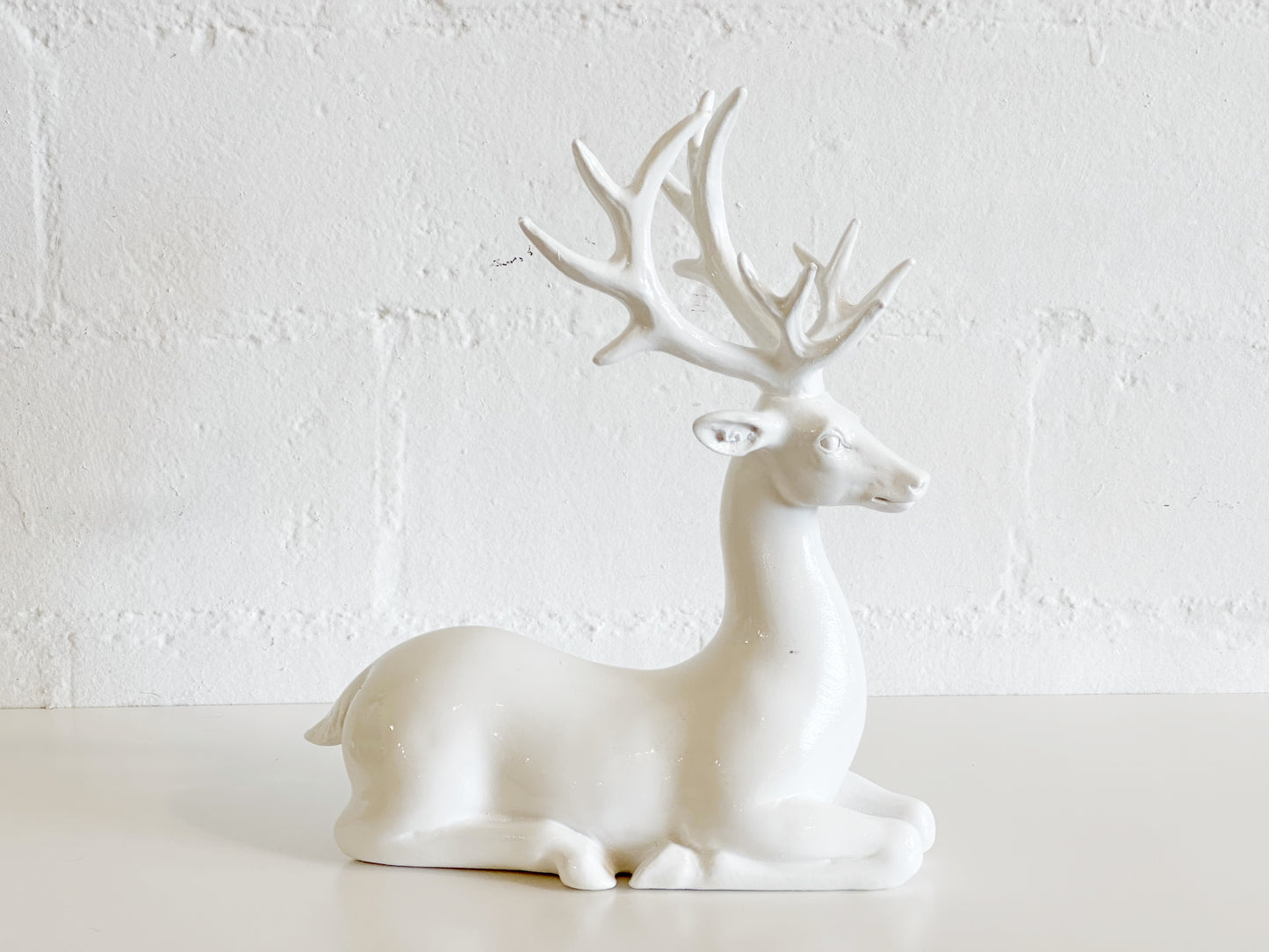 White Sitting Deer