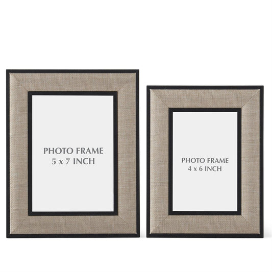 Black Wood & Linen Photo Frames
