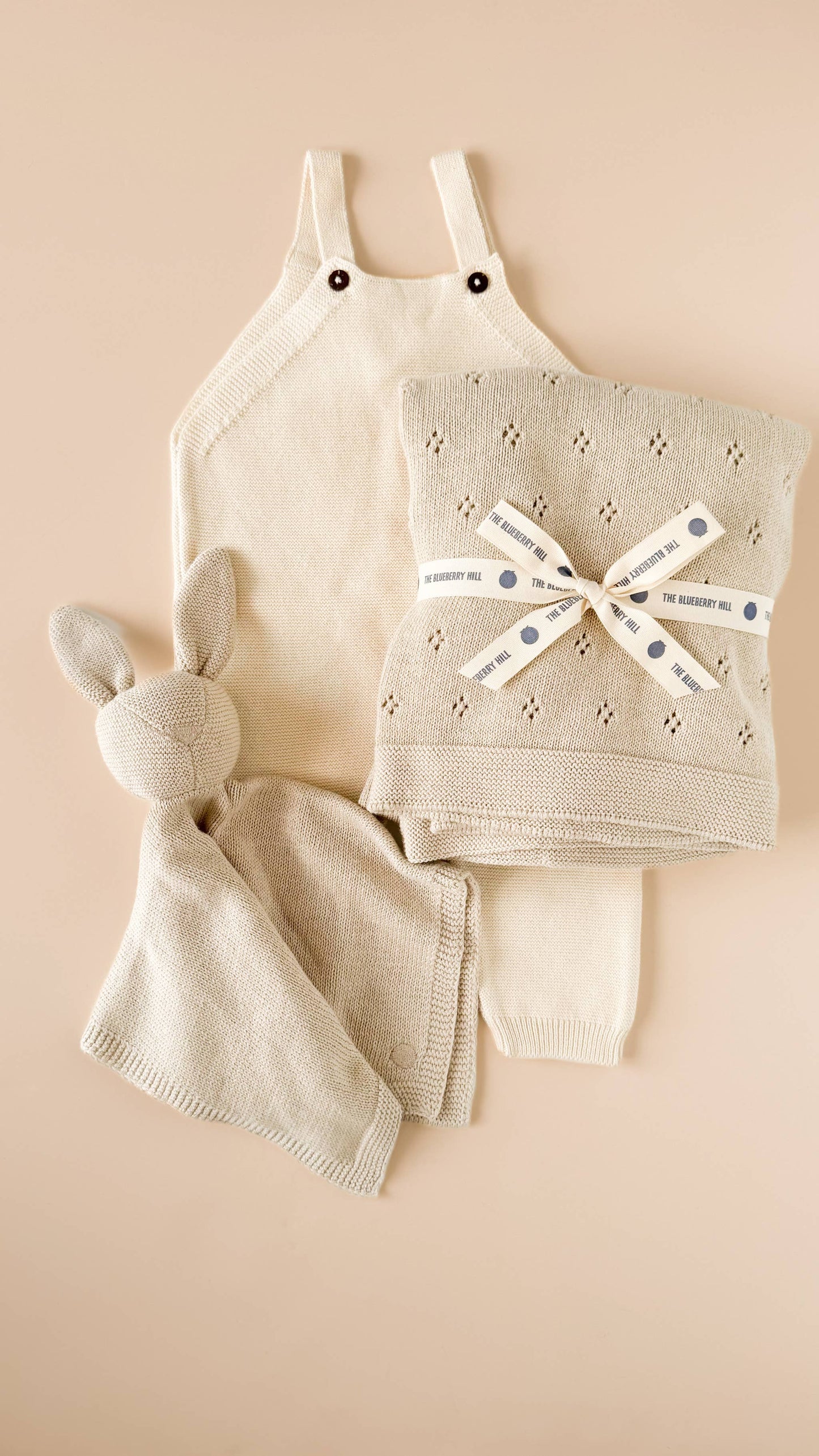 Baby Blanket Bunny Lovey Birch  Organic Cotton