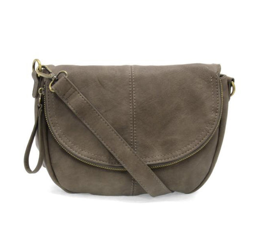 Dark Taupe Helene Small Saddle Crossbody