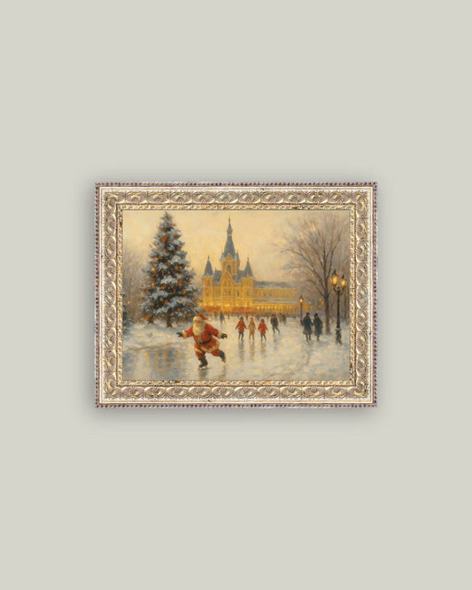 Skating Santa: 10x8