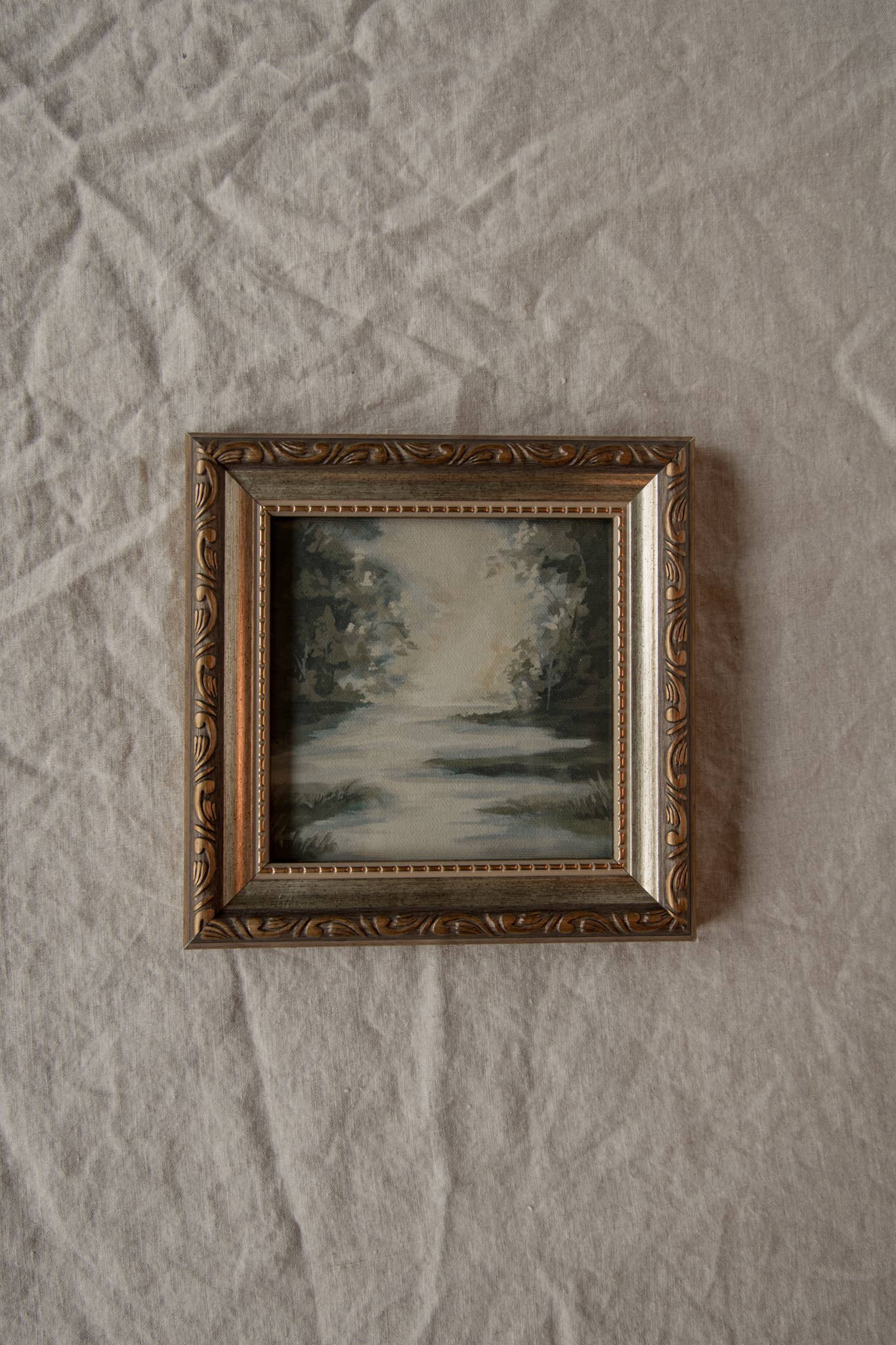 Antique Style Framed Art Print -Landscape- "Reeds of Dew"