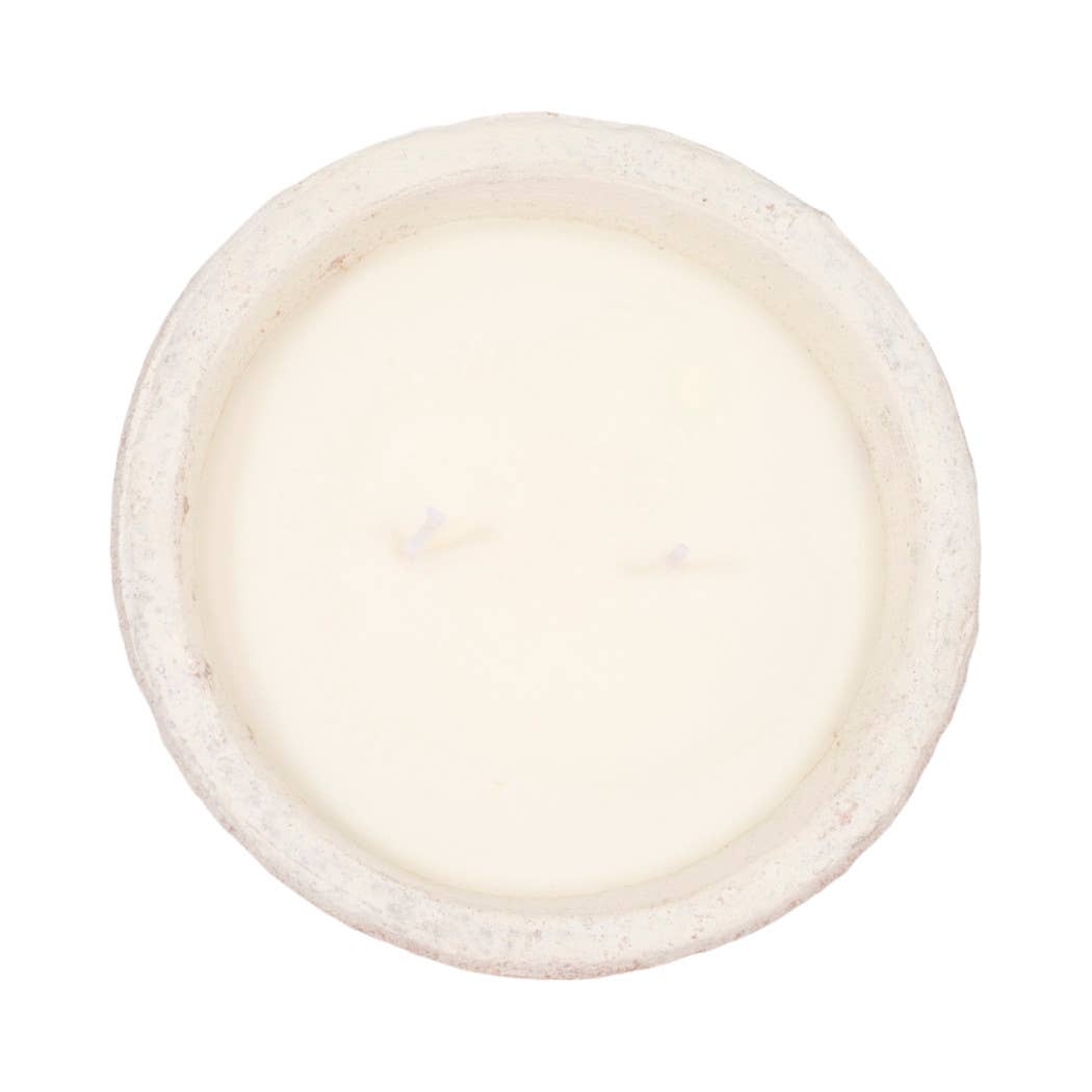 Ceramic Sea Salt and Lemon Bowl Candle - White, 14 Oz