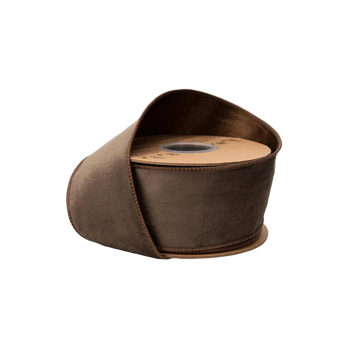 2 1/2" Reversible Classic Velvet Wired Ribbon | Brown w/ Brown Shimmer Backing | 10 Yard Roll