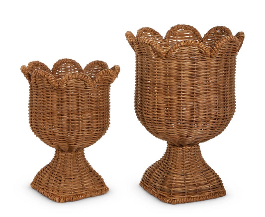 Woven Scalloped Urns