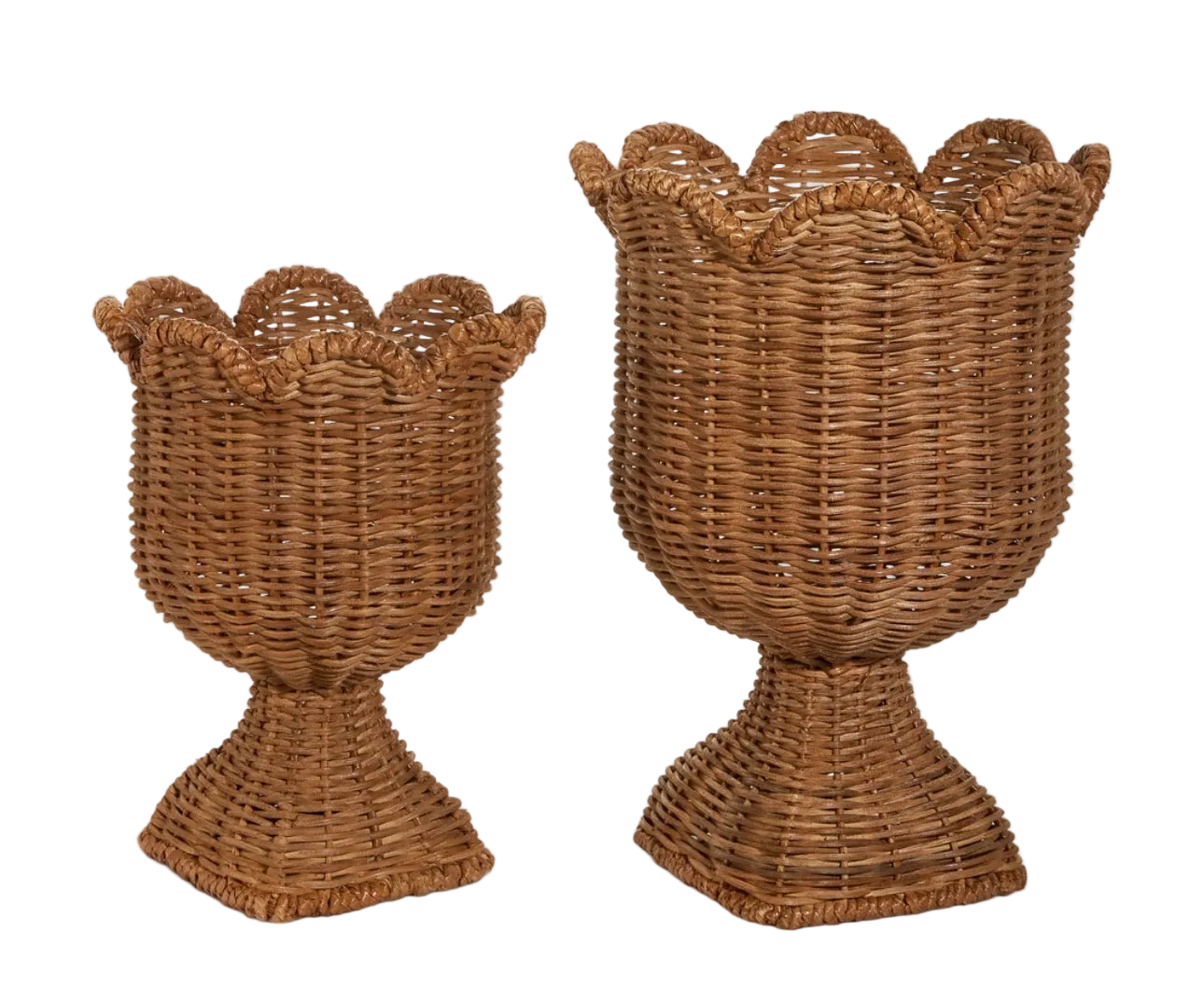 Woven Scalloped Urns