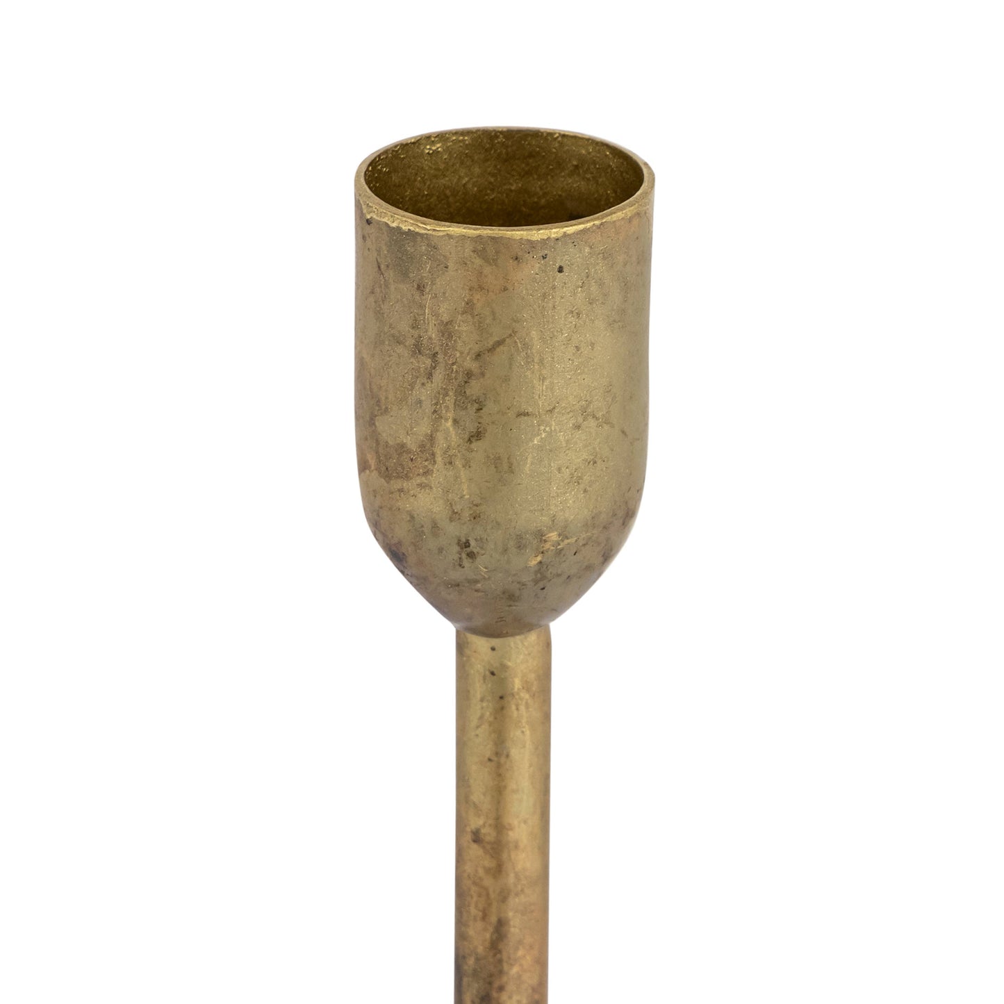 Short Candle Holder Old Brass