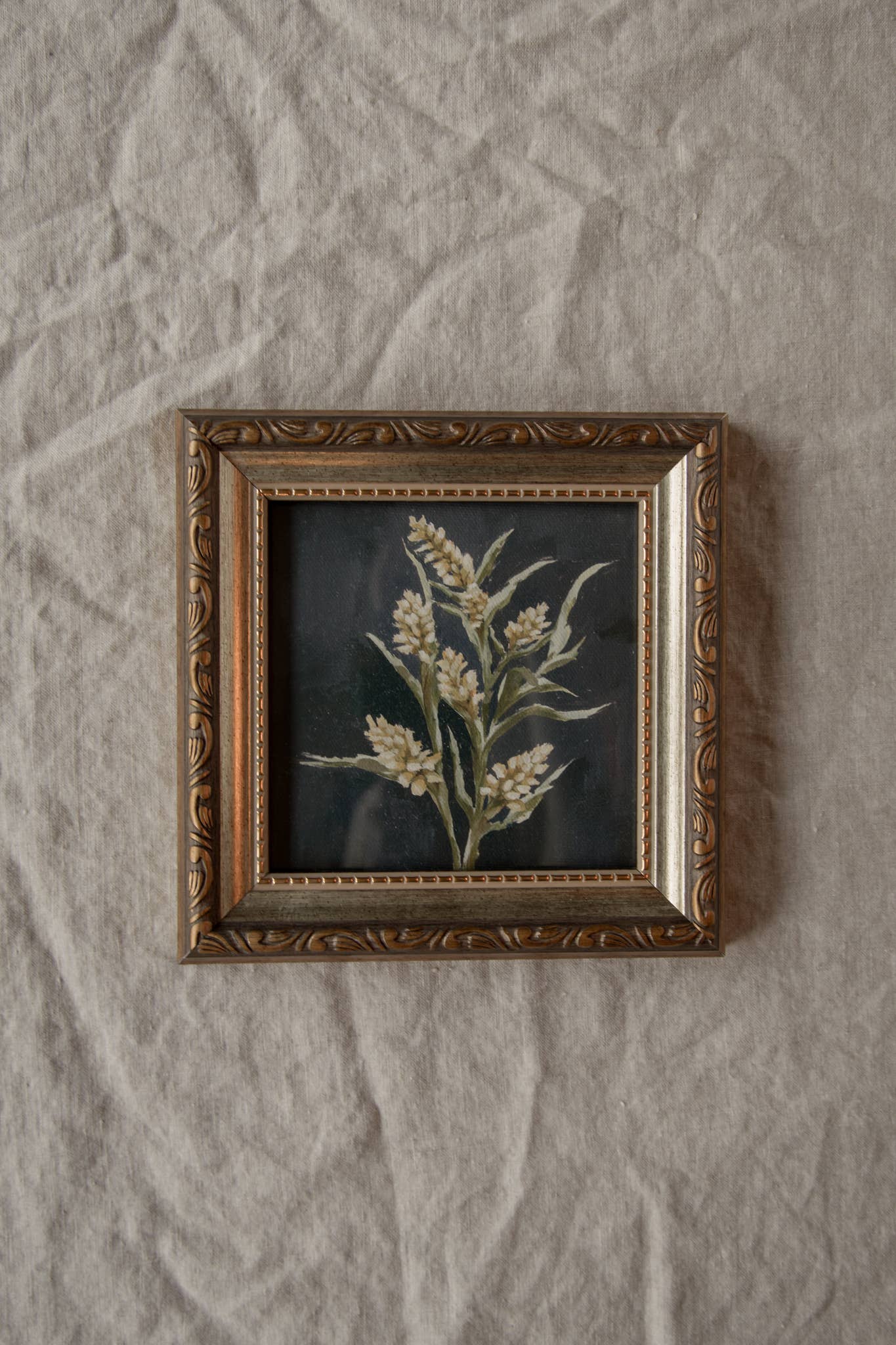 Antique Style Framed Art Print - Goldenrod Wildflower