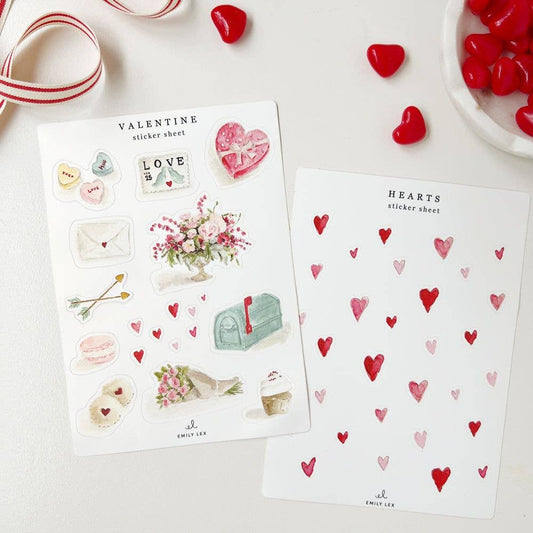 Valentine sticker sheets