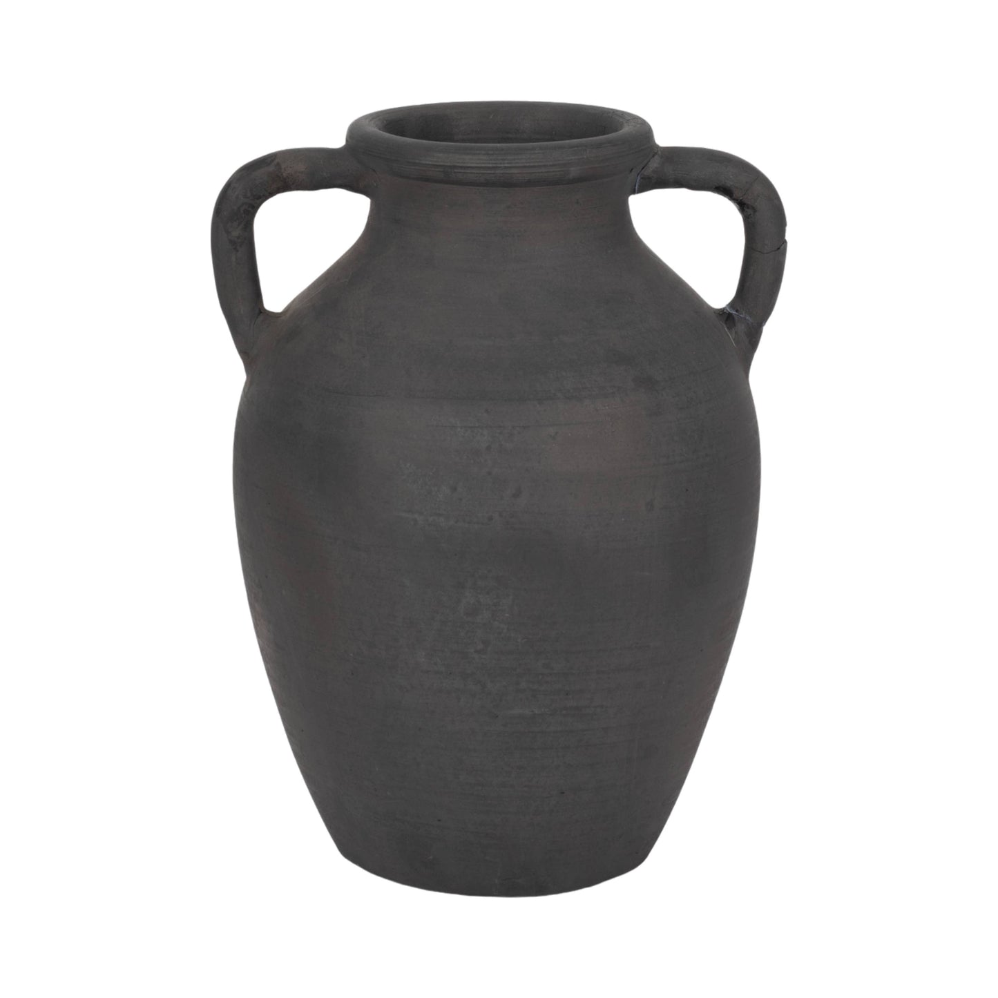 Ceramic Double Handles Decorative Vase - Black