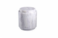 MARBLE ROUND CANISTER W/LID