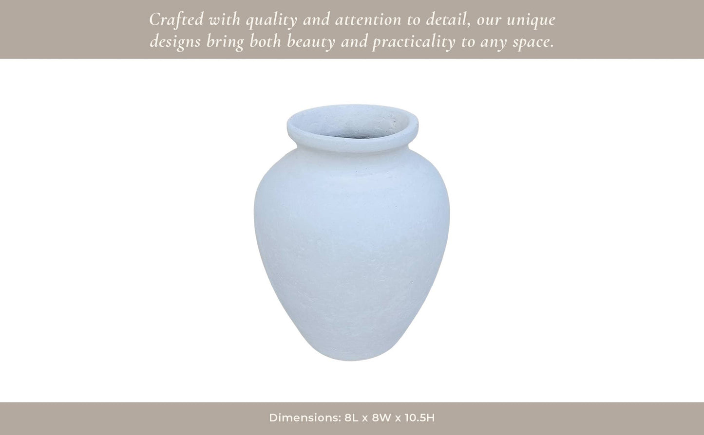 Ivory Paper Mache Solid Traditional Jug